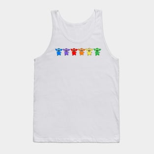 RAINBOW FURBY cool stripe print Tank Top